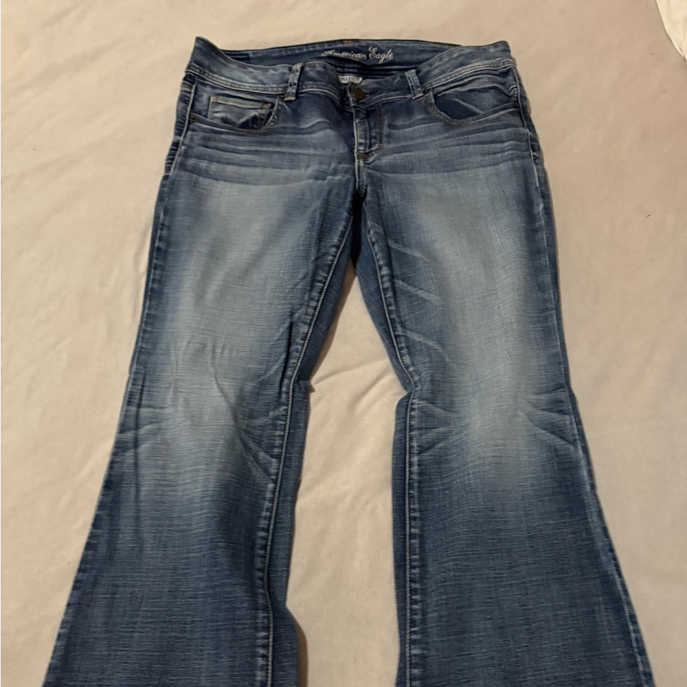American Eagle Outfitters Women’s Kick Boot Classic Blue Jeans Size 14 Short
